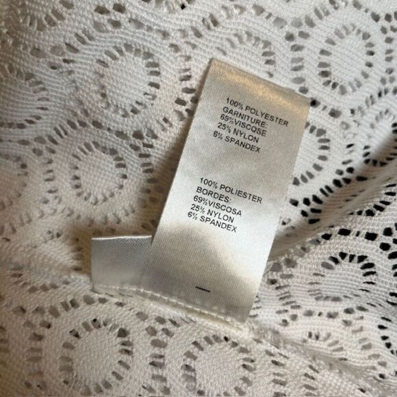 Doncaster White Sheer Lacy Crochet Look Zip Up Jacket Size 10 - Picture 8 of 11